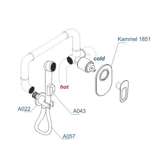 Набор для гигиенического душа WasserKraft Kammel A111857 (шланг 120 см) - фото 3