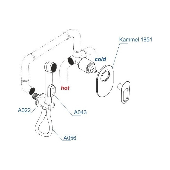 Набор для гигиенического душа WasserKraft Kammel A111856 (шланг 100 см) - фото 3