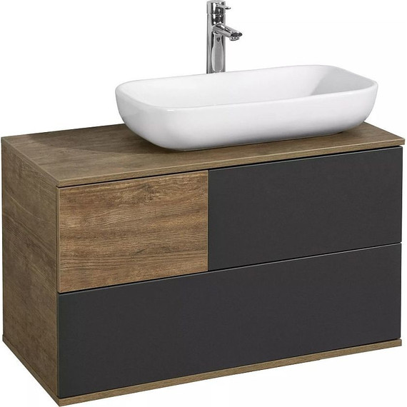 Тумба подвесная со столешницей Акватон Терра 85 см 1A247201TEKA0, дуб кантри/антрацит - фото, картинка 7 Тумба подвесная со столешницей Акватон Терра 85 см 1A247201TEKA0, дуб кантри/антрацит - фото 7