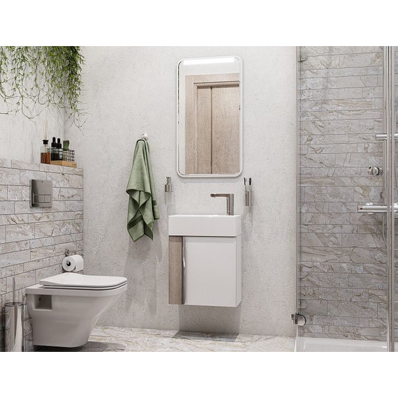 Тумба подвесная с раковиной Акватон Вита 44 см 1A2214K1VTD70, белый/ясень шимо - фото 6