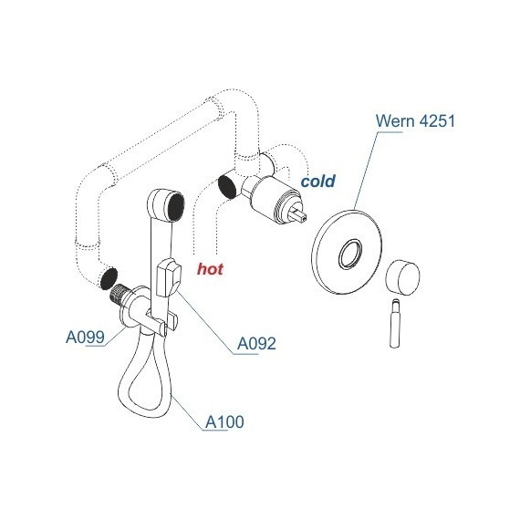 Набор для гигиенического душа WasserKraft Wern A04200, хром матовый - фото 3