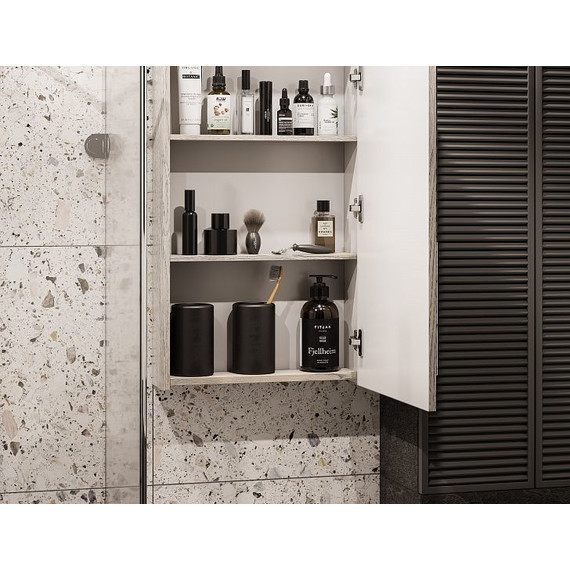 Зеркало-шкаф Акватон Эмма 46 см 1A221802EAD80, дуб наварра/белый - фото 5