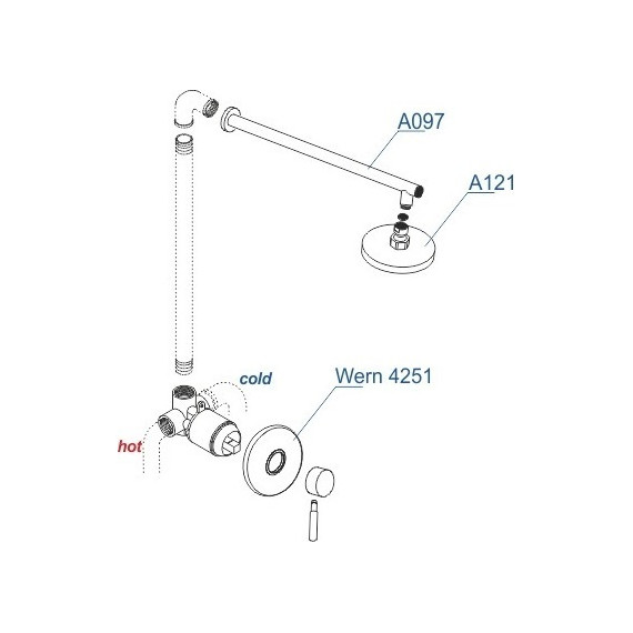 Душевая система для душа WasserKraft A12497, хром матовый - фото 6