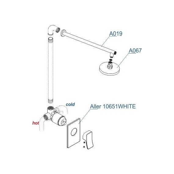 Душевая система для душа WasserKraft A12667WHITE, хром/белый - фото 6