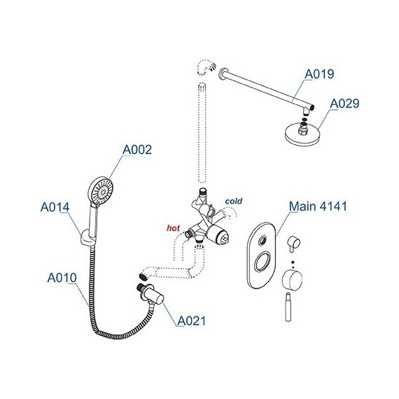 Душевая система для душа WasserKraft A14129 - фото 7