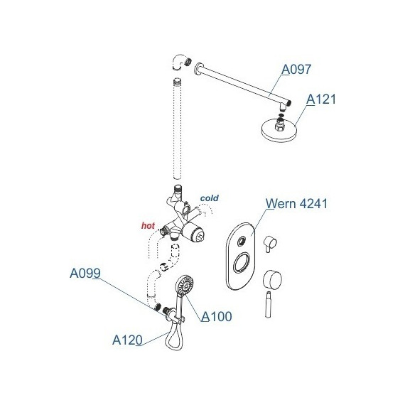 Душевая система для душа WasserKraft A16421, хром матовый - фото 8