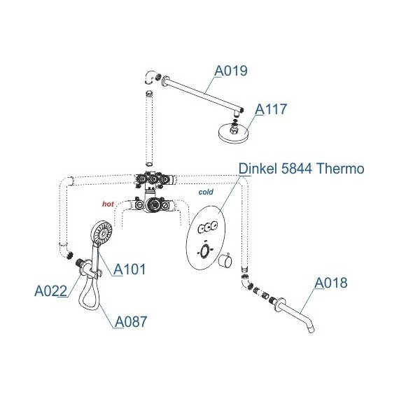 Душевая система для ванны с термостатом WasserKraft A175817 Thermo - фото 7