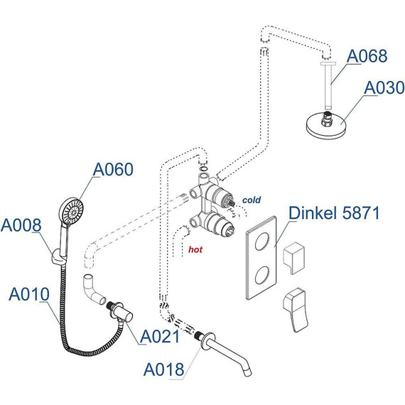 Душевая система для ванны WasserKraft A175868 - фото 8