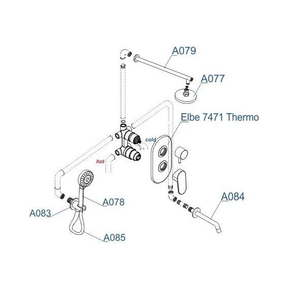 Душевая система для ванны WasserKraft A177471, черный - фото 7