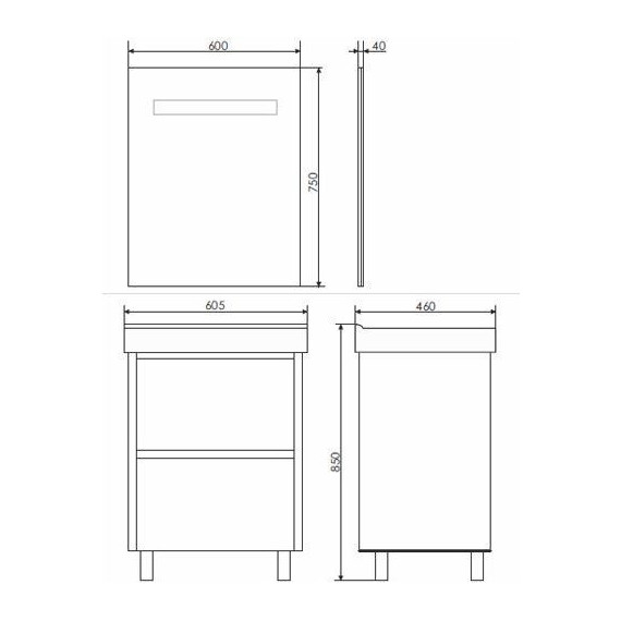 Тумба напольная с раковиной Comforty Дублин 60 см, белый - фото 9