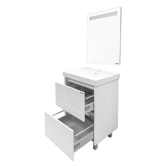 Тумба напольная с раковиной Comforty Дублин 60 см, белый - фото 6