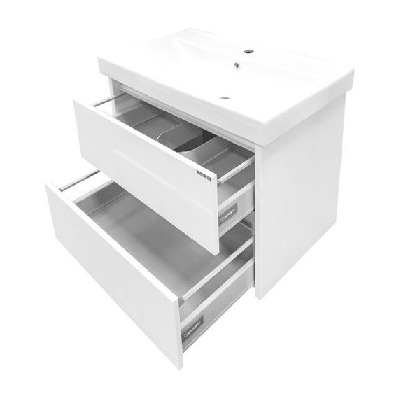 Тумба подвесная с раковиной Comforty Дублин 75 см, белый - фото 6