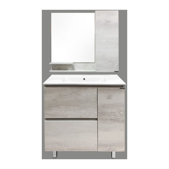 Тумба напольная с раковиной Comforty Верона 90 см, дуб белый - фото 7