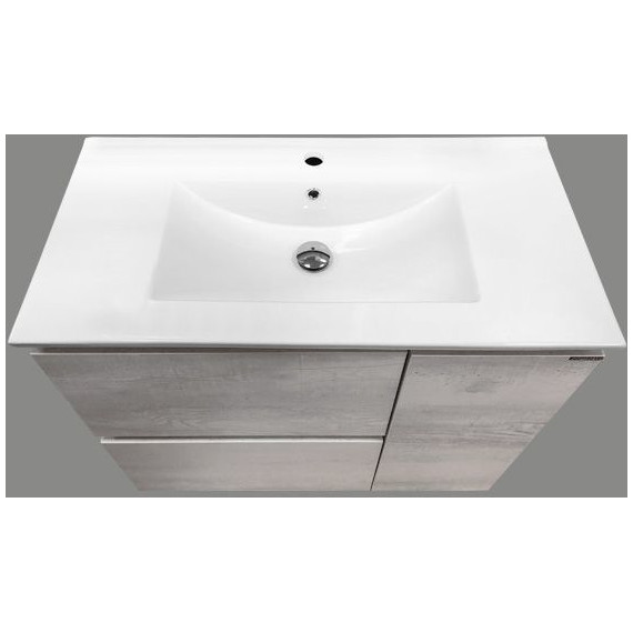 Тумба напольная с раковиной Comforty Верона 90 см, дуб белый - фото 11