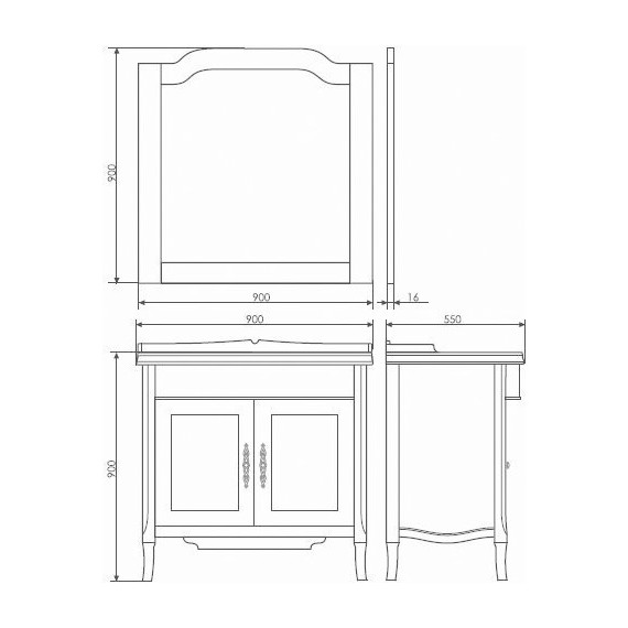 Тумба напольная с раковиной Comforty Версаль 90 см, слоновая кость - фото 9