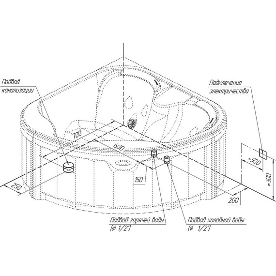 Спа бассейн Радомир Cornelia 170х170 см, (перламутр) - фото 4