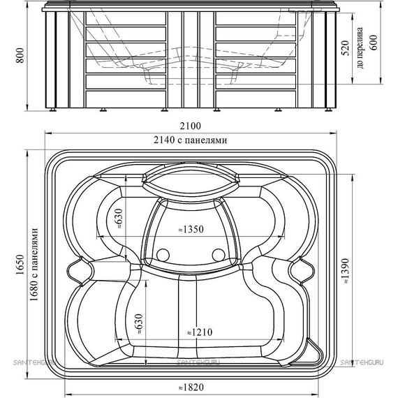 СПА БАССЕЙН Радомир DELUXE 214х168 см, (белый) - фото 3