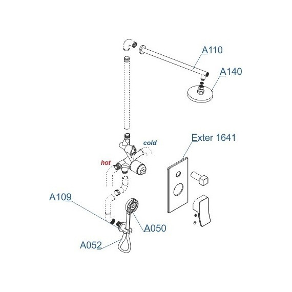 Душевая система для душа WasserKraft Exter A16040, светлая бронза - фото 8