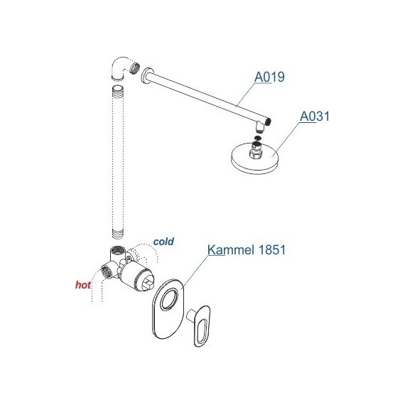 Душевая система для душа WasserKraft Kammel А12831 - фото 4