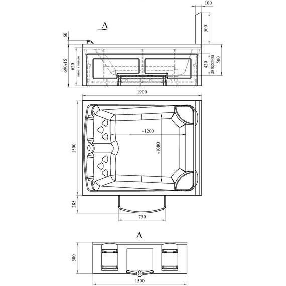 Спа бассейн Радомир Rimini 190х150 см - фото 3