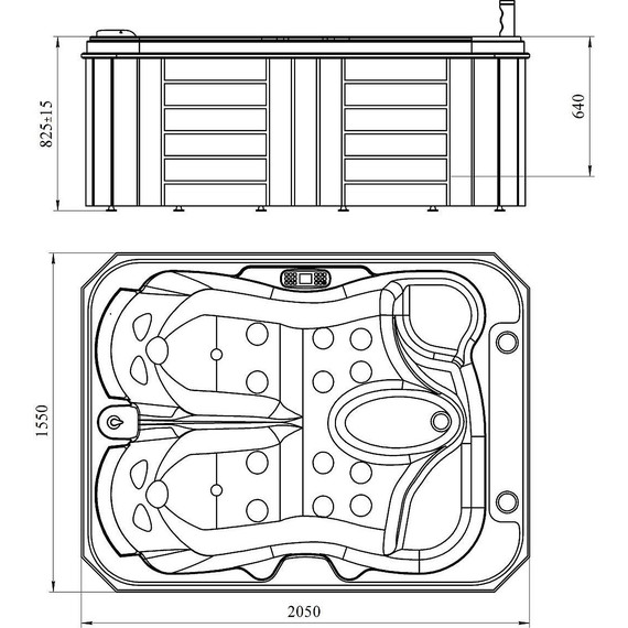 Спа бассейн Радомир Мишель 205х155 см, перламутр - фото 3