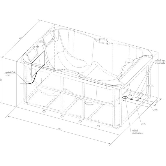 СПА БАССЕЙН Радомир Мишель 205х155 см, белый - фото 4
