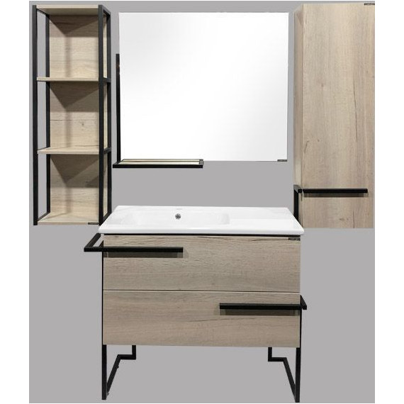 Тумба напольная с раковиной Comforty Дюссельдорф 90 см, дуб дымчатый - фото 6