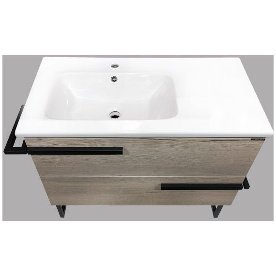 Тумба напольная с раковиной Comforty Дюссельдорф 90 см, дуб дымчатый - фото 9