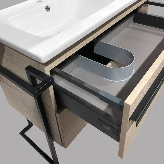 Тумба напольная с раковиной Comforty Дюссельдорф 90 см, дуб дымчатый - фото 10