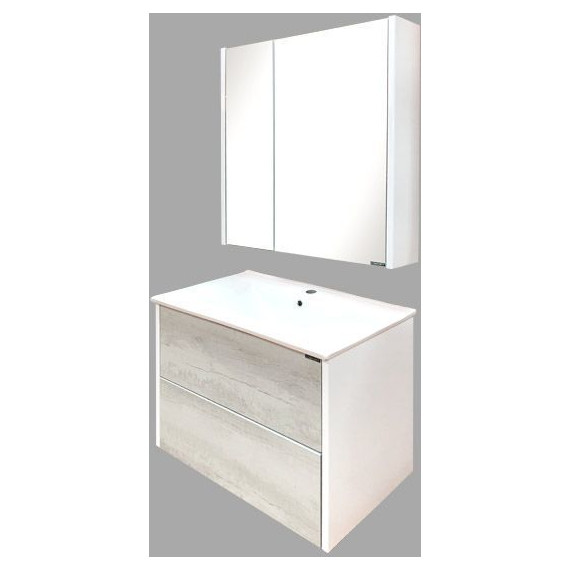 Тумба подвесная с раковиной Comforty Женева 75 см, дуб белый - фото 7