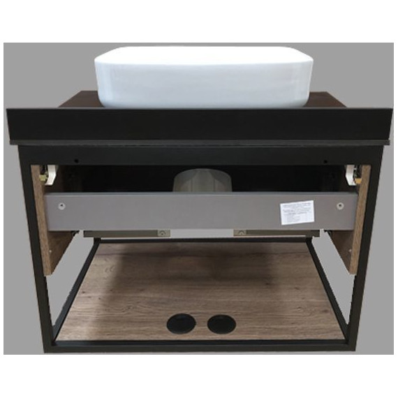 Тумба подвесная с раковиной Comforty Кёльн 75 см, дуб тёмный - фото 11