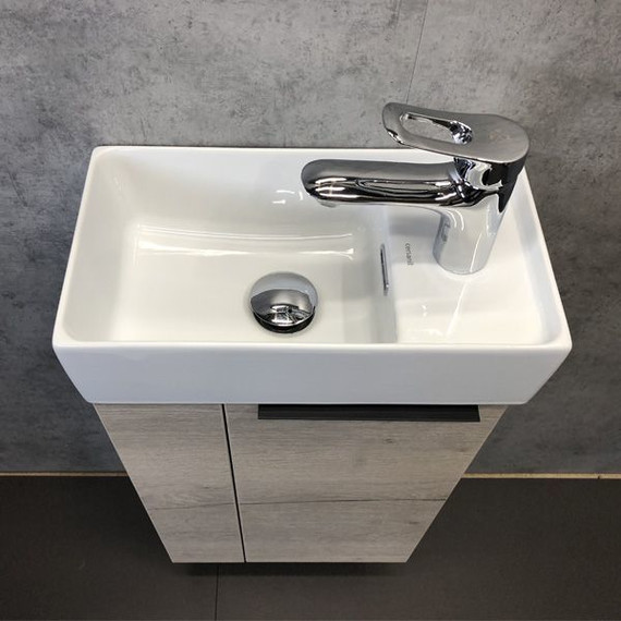 Тумба подвесная с раковиной Comforty Матэ 40 см, дуб дымчатый - фото, картинка 3 Тумба подвесная с раковиной Comforty Матэ 40 см, дуб дымчатый - фото 3