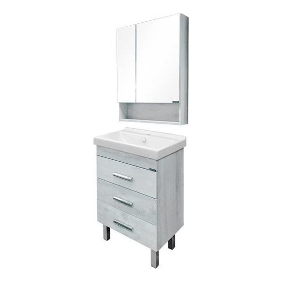 Тумба напольная с раковиной Comforty Никосия 60H 60 см, дуб белый - фото, картинка 6 Тумба напольная с раковиной Comforty Никосия 60H 60 см, дуб белый - фото 6