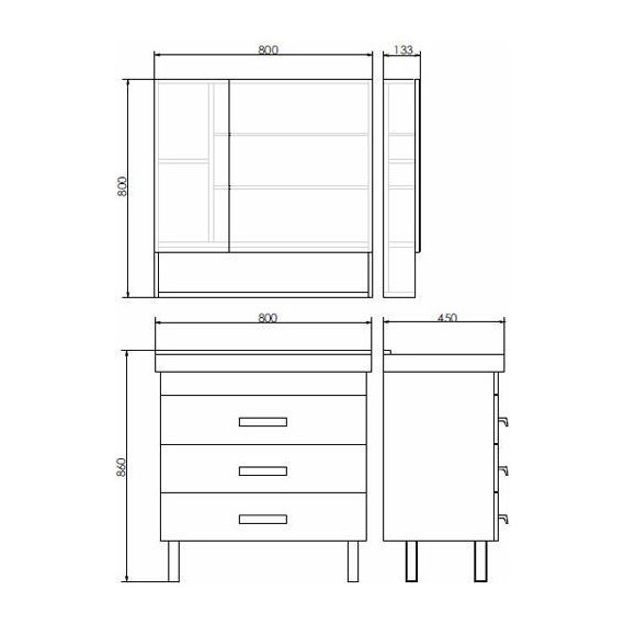 Тумба напольная с раковиной Comforty Никосия 80H 80 см, дуб белый - фото 9