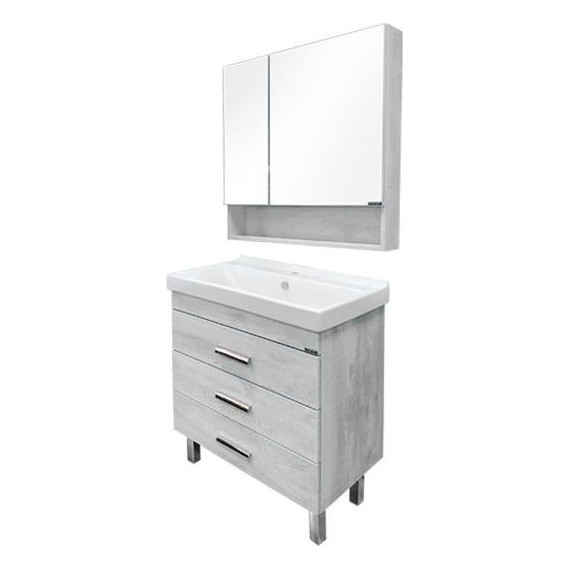 Тумба напольная с раковиной Comforty Никосия 80H 80 см, дуб белый - фото 6