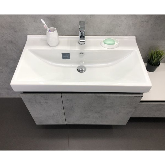 Тумба подвесная с раковиной Comforty Осло 80 см, бетон светлый - фото, картинка 8 Тумба подвесная с раковиной Comforty Осло 80 см, бетон светлый - фото 8