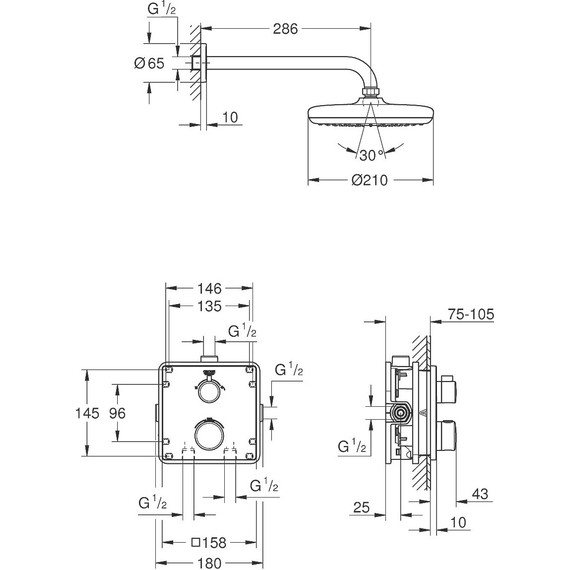 Душевая система для душа с термостатом Grohe Grohtherm 34728000 - фото 2