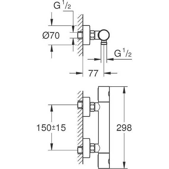Смеситель для душа с термостатом Grohe Grohtherm 800 Cosmopolitan 34765000 - фото 3