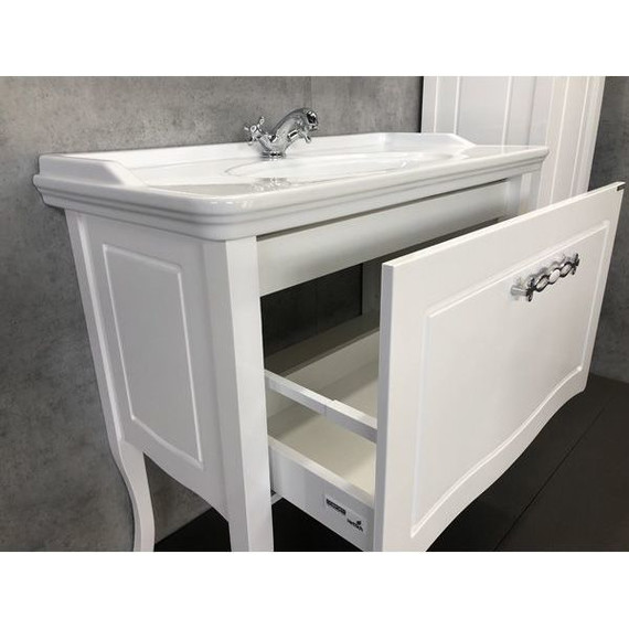 Тумба напольная с раковиной Comforty Павия 100 см, белый - фото 5