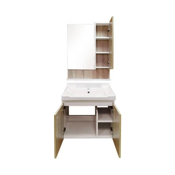 Тумба подвесная с раковиной Comforty Рига 60 см, дуб сонома - фото, картинка 6 Тумба подвесная с раковиной Comforty Рига 60 см, дуб сонома - фото 6