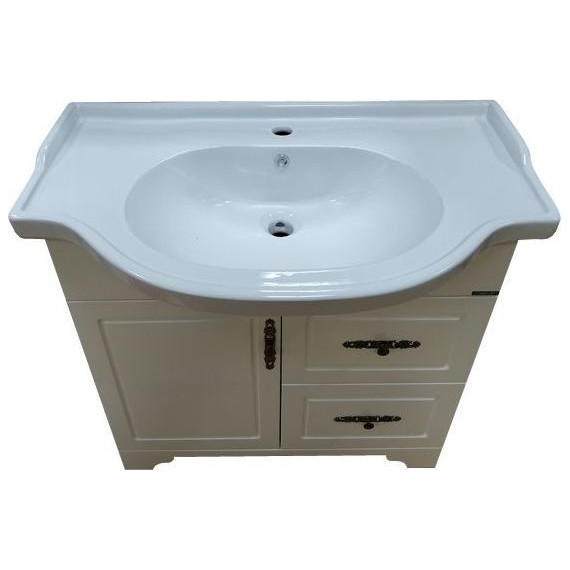 Тумба напольная с раковиной Comforty Севилья 85 см, слоновая кость - фото 8