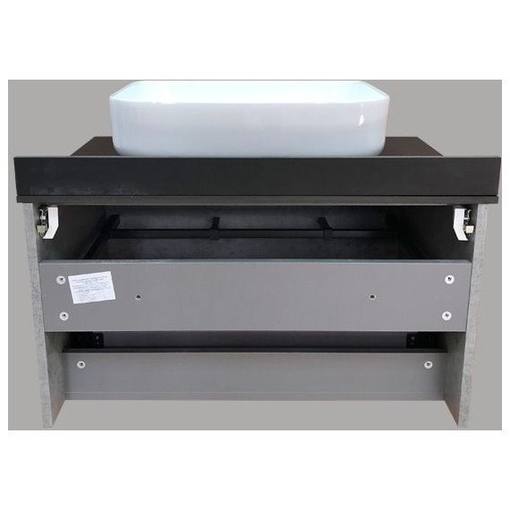 Тумба подвесная с раковиной Comforty Эдинбург 75 см, бетон светлый - фото 11