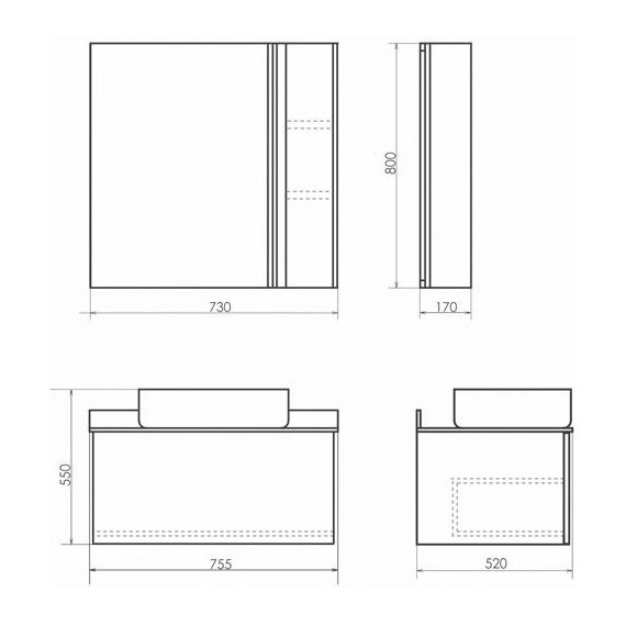 Тумба подвесная с раковиной Comforty Эдинбург 75 см, бетон светлый - фото 14