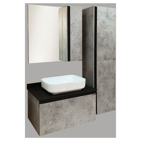 Тумба подвесная с раковиной Comforty Эдинбург 75 см, бетон светлый - фото 8