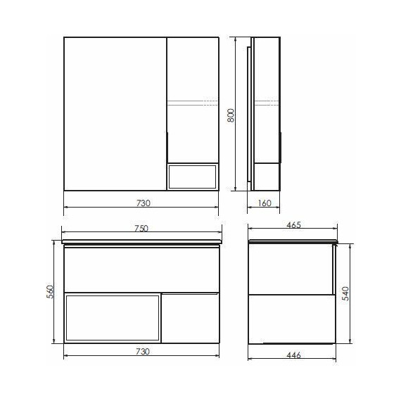 Тумба подвесная с раковиной Comforty Франкфурт 75 см (раковина белая) дуб шоколадно-коричневый - фото 7
