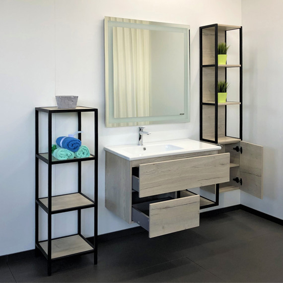 Стеллаж напольный Comforty Мальме 40 см, дуб дымчатый - фото 6