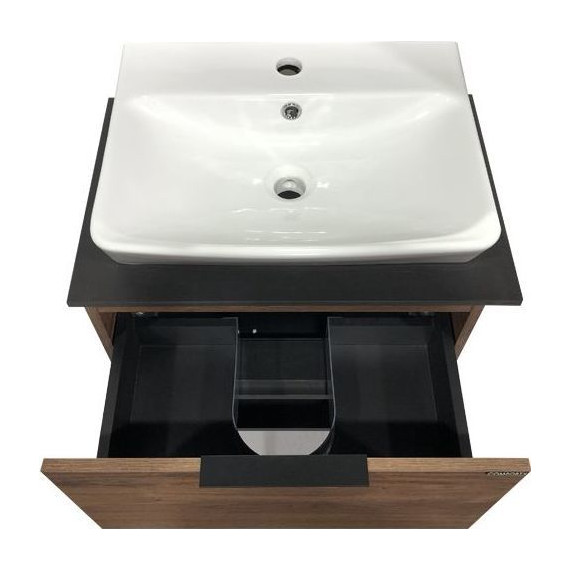 Тумба подвесная с раковиной Comforty Штутгарт 60 см (раковина 9055RA-50), дуб тёмно-коричневый - фото, картинка 9 Тумба подвесная с раковиной Comforty Штутгарт 60 см (раковина 9055RA-50), дуб тёмно-коричневый - фото 9
