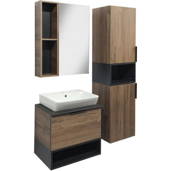 Тумба подвесная с раковиной Comforty Штутгарт 60 см (раковина 9055RA-50), дуб тёмно-коричневый - фото, картинка 7 Тумба подвесная с раковиной Comforty Штутгарт 60 см (раковина 9055RA-50), дуб тёмно-коричневый - фото 7