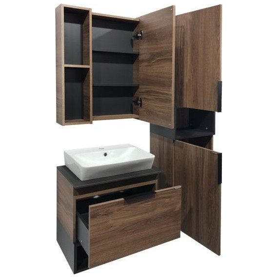 Тумба подвесная с раковиной Comforty Штутгарт 60 см (раковина 9055RA-50), дуб тёмно-коричневый - фото, картинка 8 Тумба подвесная с раковиной Comforty Штутгарт 60 см (раковина 9055RA-50), дуб тёмно-коричневый - фото 8