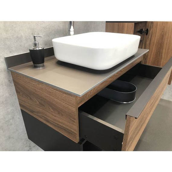 Тумба подвесная с раковиной Comforty Штутгарт 90 см, дуб тёмно-коричневый - фото, картинка 9 Тумба подвесная с раковиной Comforty Штутгарт 90 см, дуб тёмно-коричневый - фото 9